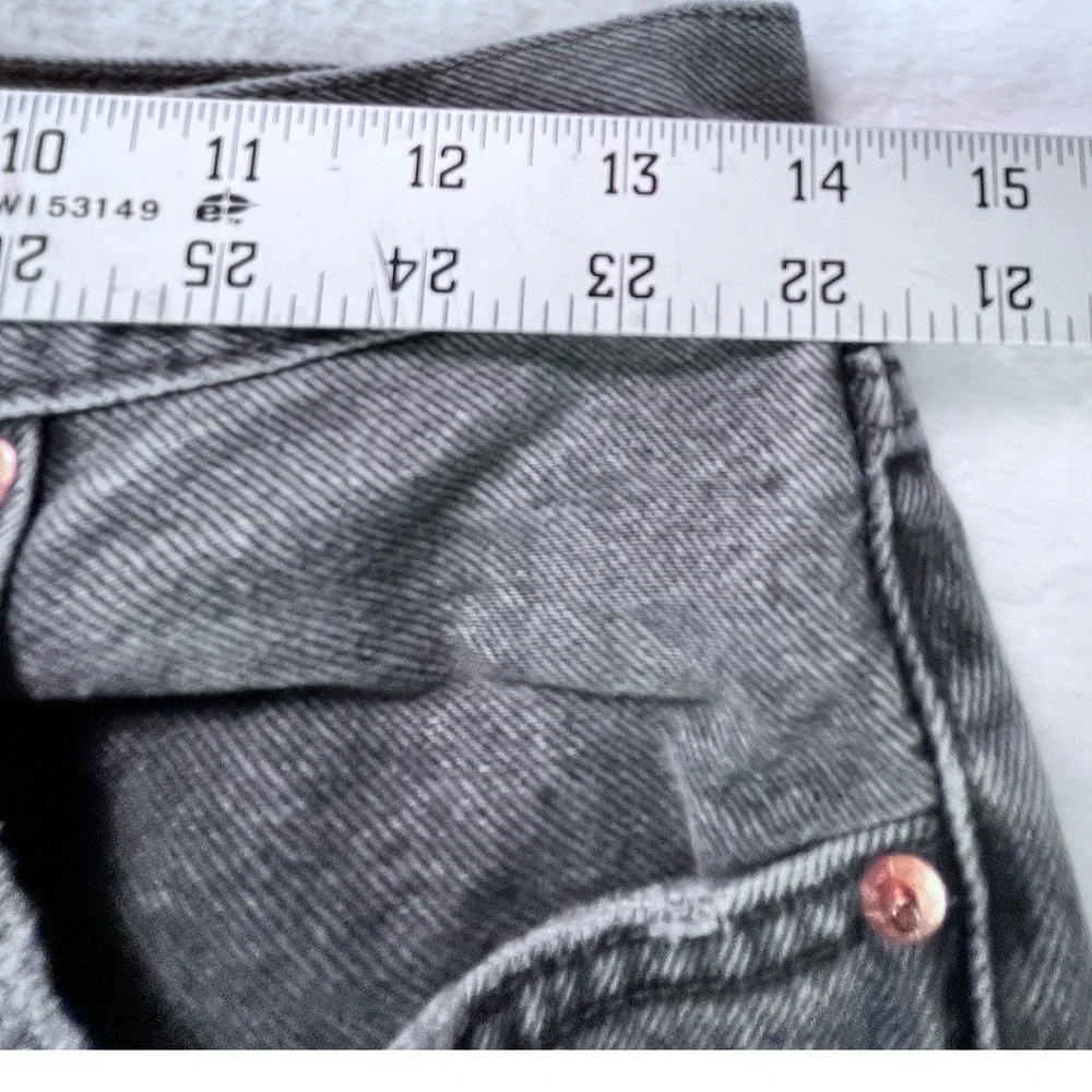 LEVIS PREMIUM 501‎ Grey Wash Button Fly Straight Leg Jeans Mens Size 32x30